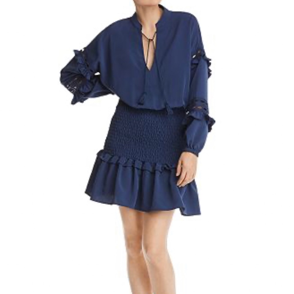 NWOT Navy Smocked Waist Dress size medium
